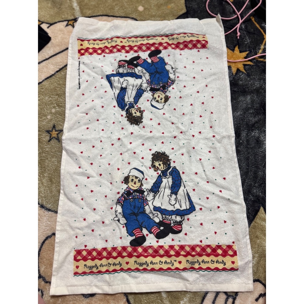 Vintage Raggedy Ann & Andy Kitchen Towel 1998 Collectible‎ Decor